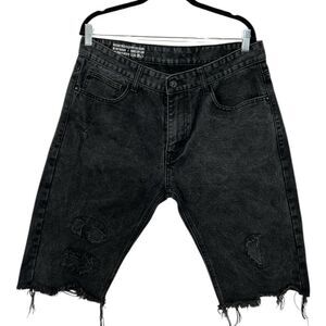 Smoke Rise Men’s Black Jeans Distressed Shorts(Size 36)